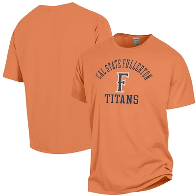 Men's ComfortWash Orange Cal State Fullerton Titans Arch Logo Garment Dyed T-Shirt