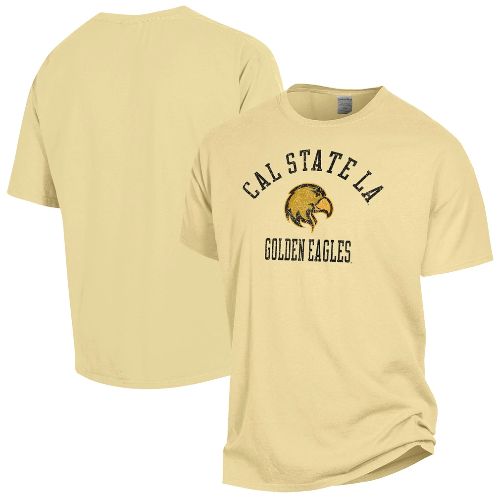 Men's ComfortWash Gold Cal State L.A. Golden Eagles Arch Logo Garment Dyed T-Shirt