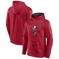 Men's Fanatics Red/Pewter Tampa Bay Buccaneers On The Ball Defender Pullover Hoodie