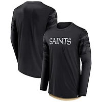 Men's Fanatics Black New Orleans Saints Square Off Defender - Long Sleeve T-Shirt