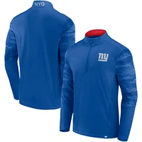 Men's Fanatics Royal New York Giants Ringer Quarter-Zip Jacket