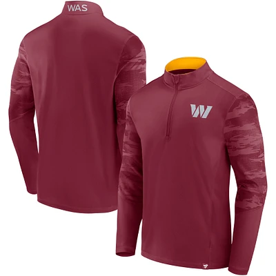 Men's Fanatics Burgundy Washington Commanders Ringer Quarter-Zip Jacket