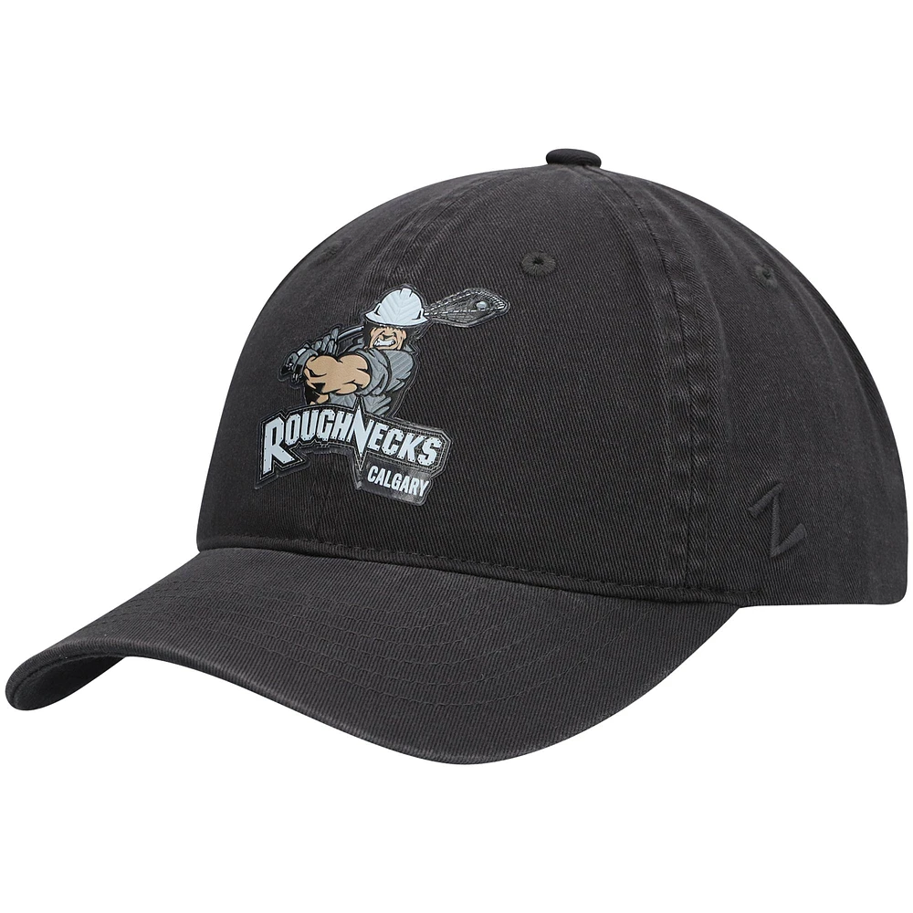 Men's Zephyr Charcoal Calgary Roughnecks Primary Logo Adjustable Hat