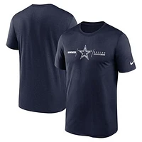 Men's Nike Navy Dallas Cowboys Horizontal Lockup Legend Performance T-Shirt