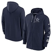 Men's Nike Navy Dallas Cowboys Surrey Full-Zip Hoodie