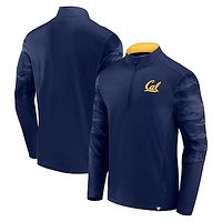 Men's Fanatics Navy Cal Bears Ringer Quarter-Zip Top