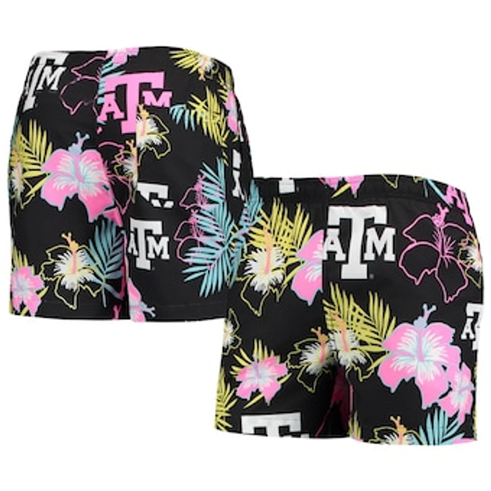 Men's FOCO Black Texas A&M Aggies Neon Floral Swim Trunks