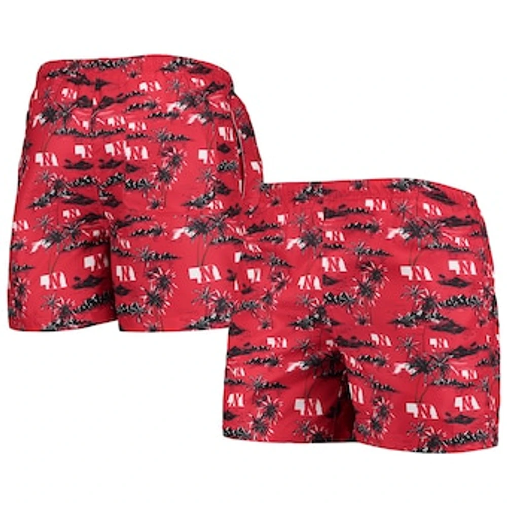 Men's FOCO Scarlet Nebraska Huskers Island Palm Swim Trunks