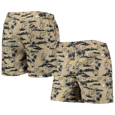 Men's FOCO Gold Purdue Boilermakers Island Palm Swim Trunks
