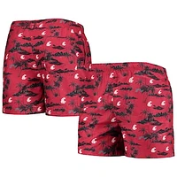 Men's FOCO Crimson Washington State Cougars Island Palm Swim Trunks