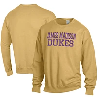 Men's ComfortWash Gold James Madison Dukes Stack Garment Dyed Crewneck Pullover Sweatshirt