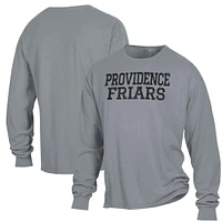 Men's ComfortWash Gray Providence Friars Stack Garment Dyed Long Sleeve T-Shirt