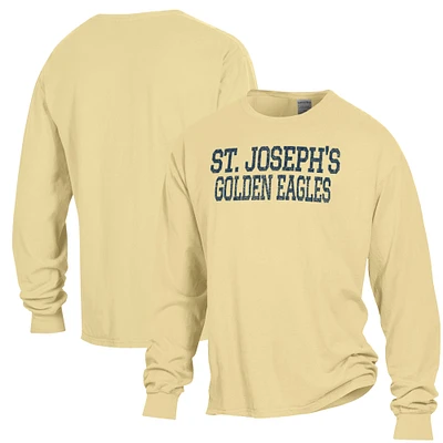 Men's ComfortWash Gold St. Joseph's College Long Island Golden Eagles Stack Garment Dyed Sleeve T-Shirt