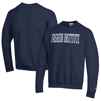 Men's Champion Navy SUNY Fashion Institute of Technology Tigers Eco Powerblend Crewneck Sweatshirt
