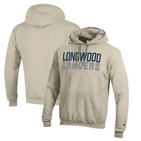 Men's Champion Heathered Oatmeal Longwood Lancers Eco Powerblend Pullover Hoodie