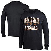 Men's Champion Black Buffalo State Bengals Jersey Est. Date Long Sleeve T-Shirt