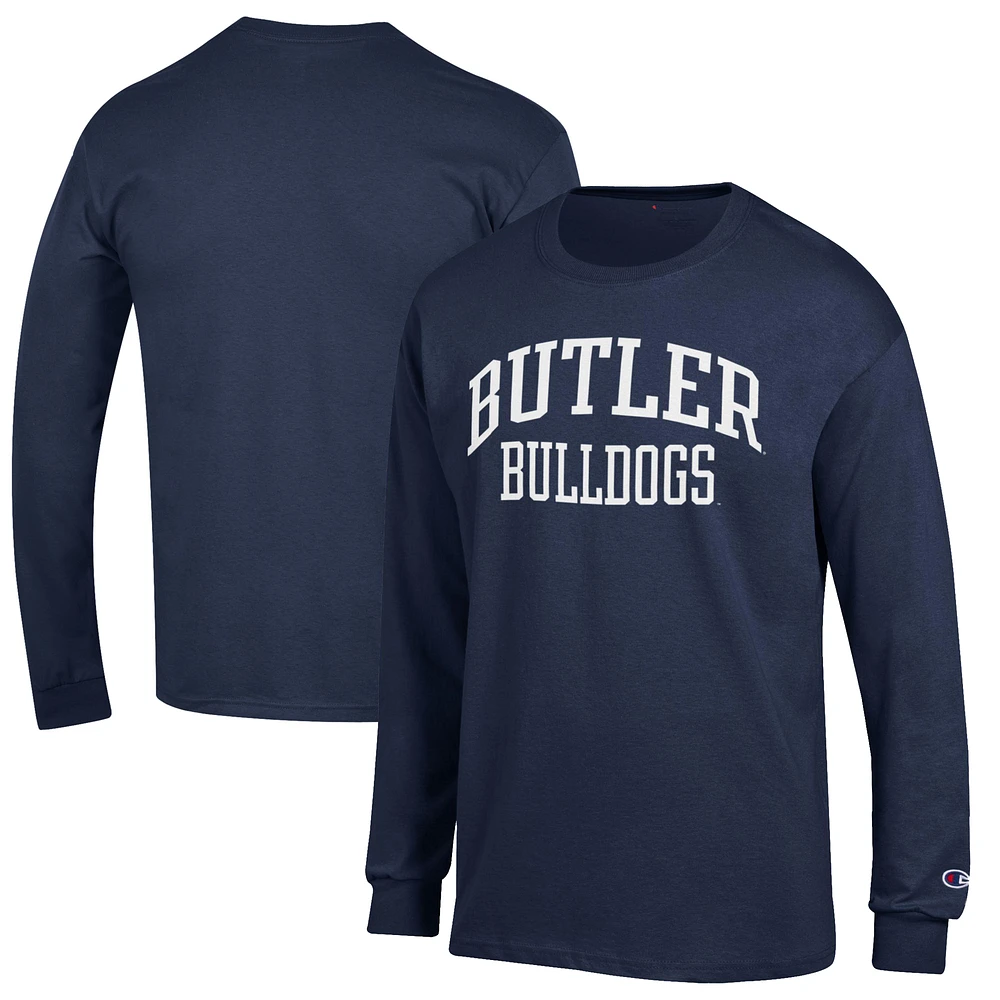 Men's Champion Navy Butler Bulldogs Jersey Long Sleeve T-Shirt