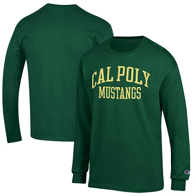 Men's Champion Green Cal Poly Mustangs Jersey Long Sleeve T-Shirt
