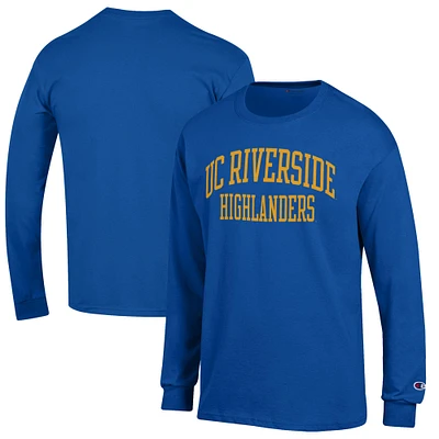 Men's Champion Blue UC Riverside Highlanders Jersey Long Sleeve T-Shirt