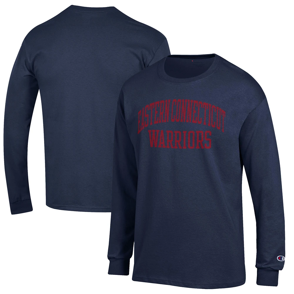 Men's Champion Navy Eastern Connecticut State Warriors Jersey Long Sleeve T-Shirt
