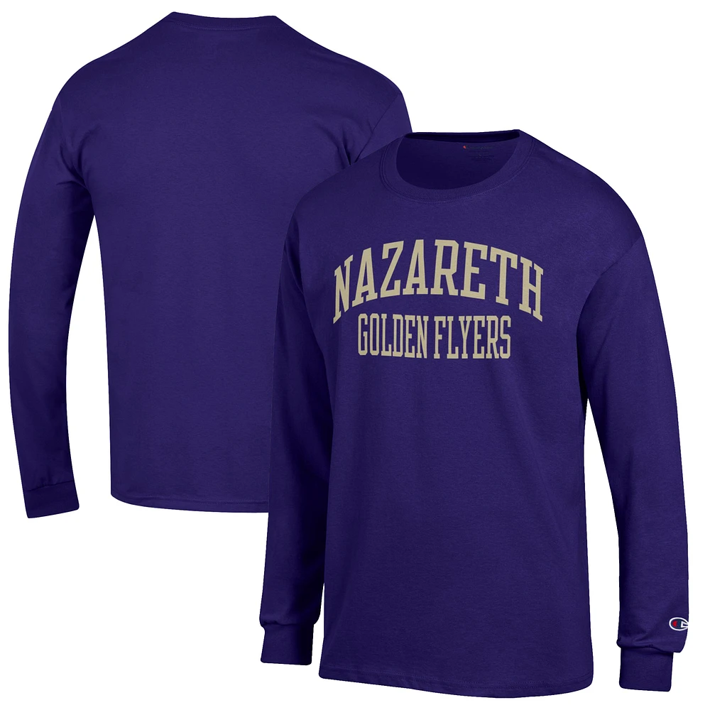 Men's Champion Purple Nazareth College Golden Flyers Jersey Long Sleeve T-Shirt