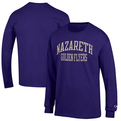 Men's Champion Purple Nazareth College Golden Flyers Jersey Long Sleeve T-Shirt