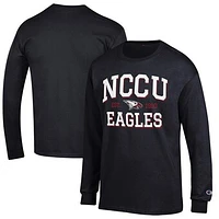 Men's Champion Black North Carolina Central Eagles Jersey Est. Date Long Sleeve T-Shirt