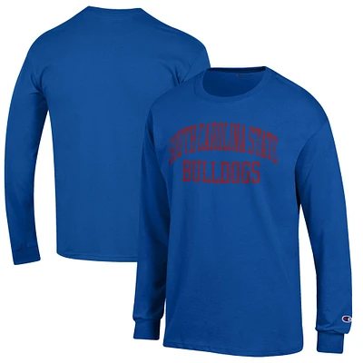 Men's Champion Blue South Carolina State Bulldogs Jersey Long Sleeve T-Shirt