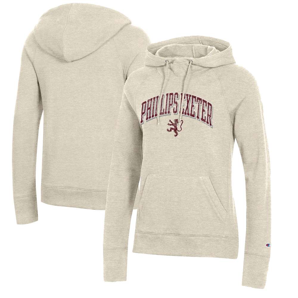 Women's Champion Oatmeal Phillips Exeter Academy Big Red Core 2.0 Fleece Pullover Hoodie