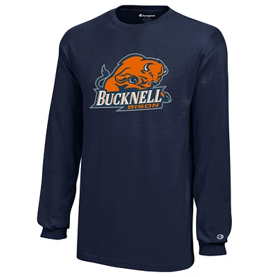 Youth Champion Navy Bucknell Bison Jersey Long Sleeve T-Shirt