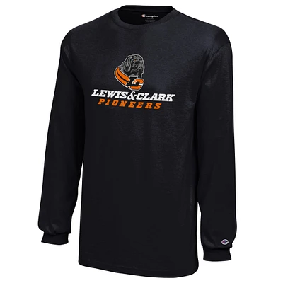 Youth Champion Black Lewis & Clark College Pioneers Jersey Long Sleeve T-Shirt