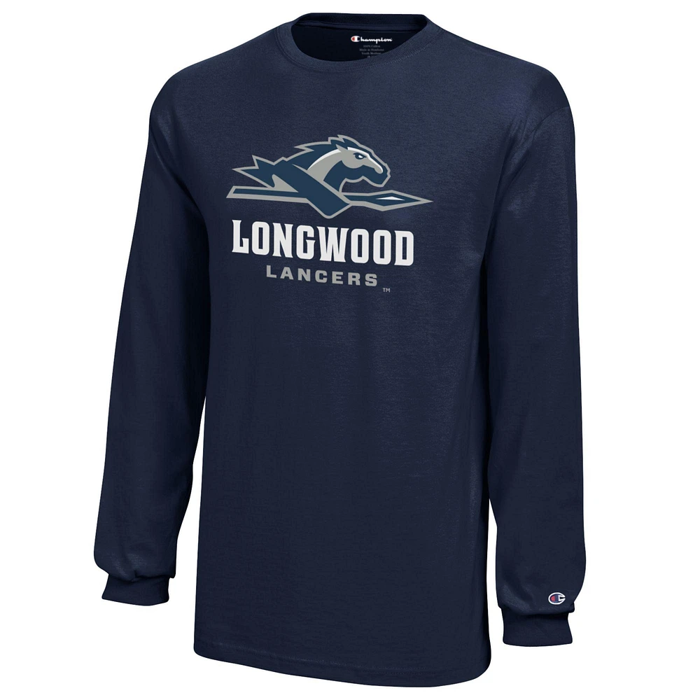 Youth Champion Navy Longwood Lancers Jersey Long Sleeve T-Shirt