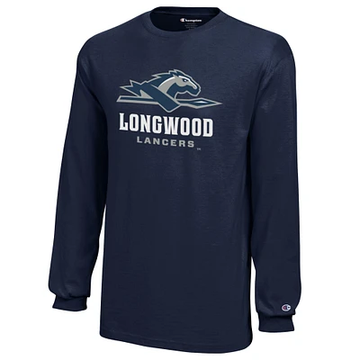 Youth Champion Navy Longwood Lancers Jersey Long Sleeve T-Shirt