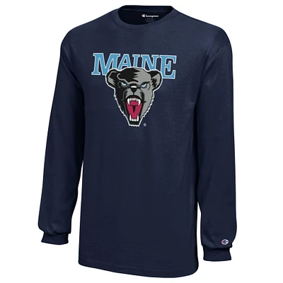 Youth Champion Navy Maine Black Bears Jersey Long Sleeve T-Shirt
