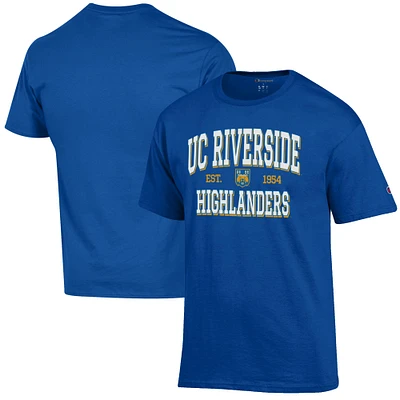 Men's Champion Blue UC Riverside Highlanders Est. Date Jersey T-Shirt