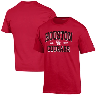 Men's Champion Red Houston Cougars Est. Date Jersey T-Shirt