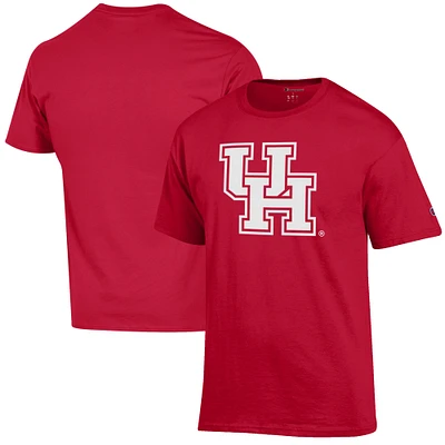Men's Champion Red Houston Cougars Primary Jersey T-Shirt