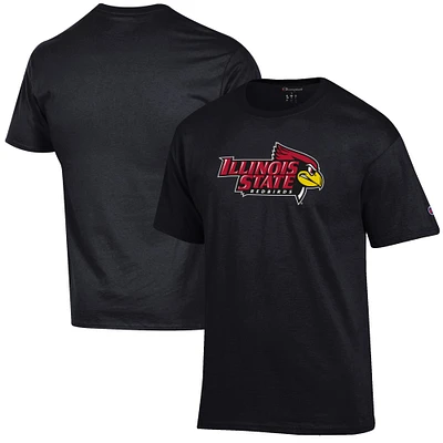 Men's Champion Black Illinois State Redbirds Primary Jersey T-Shirt