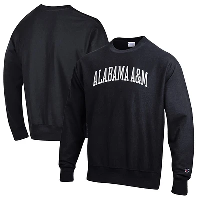 Men's Champion Black Alabama A&M Bulldogs Reverse Weave Fleece Crewneck Sweatshirt