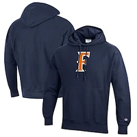 Men's Champion Navy Cal State Fullerton Titans Reverse Weave Fleece Pullover Hoodie