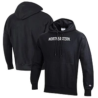 Men's Champion Black Northeastern Huskies Reverse Weave Fleece Pullover Hoodie