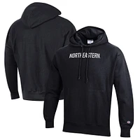 Men's Champion Black Northeastern Huskies Reverse Weave Fleece Pullover Hoodie