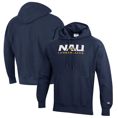Men's Champion Navy Northern Arizona Lumberjacks Reverse Weave Fleece Pullover Hoodie