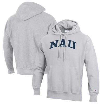 Men's Champion Heathered Gray Northern Arizona Lumberjacks Reverse Weave Fleece Pullover Hoodie