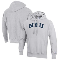 Men's Champion Heathered Gray Northern Arizona Lumberjacks Reverse Weave Fleece Pullover Hoodie