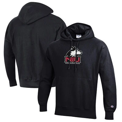 Men's Champion Black Northern Illinois Huskies Reverse Weave Fleece Pullover Hoodie