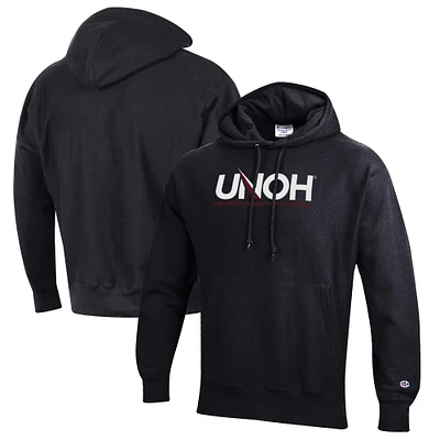 Men's Champion Black Northwestern Ohio Racers Reverse Weave Fleece Pullover Hoodie