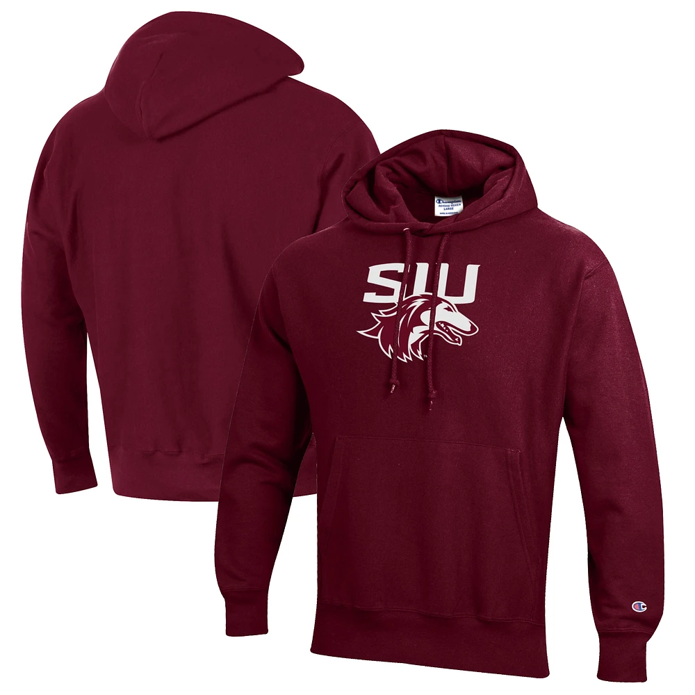Men's Champion Maroon Southern Illinois Salukis Reverse Weave Fleece Pullover Hoodie