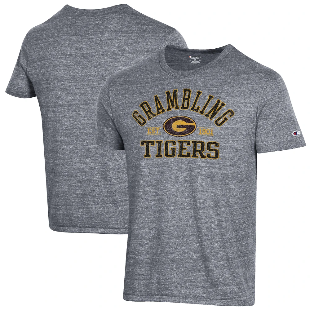 Men's Champion Heathered Gray Grambling Tigers Ultimate Tri-Blend T-Shirt