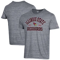 Men's Champion Heathered Gray Illinois State Redbirds Ultimate Tri-Blend T-Shirt